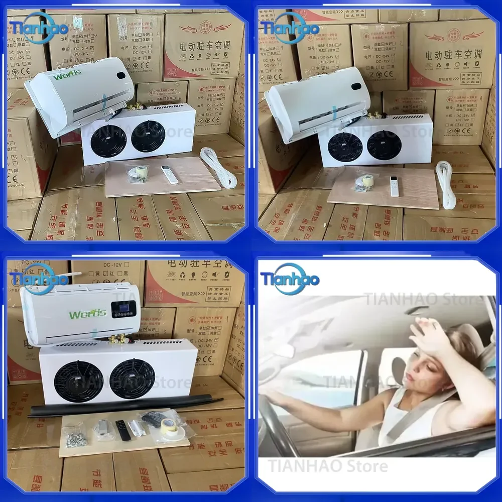 Electric Parking Air Conditioner Condenser with Dual Fan Forced Cooling Refrigeration for Electric Vehicles