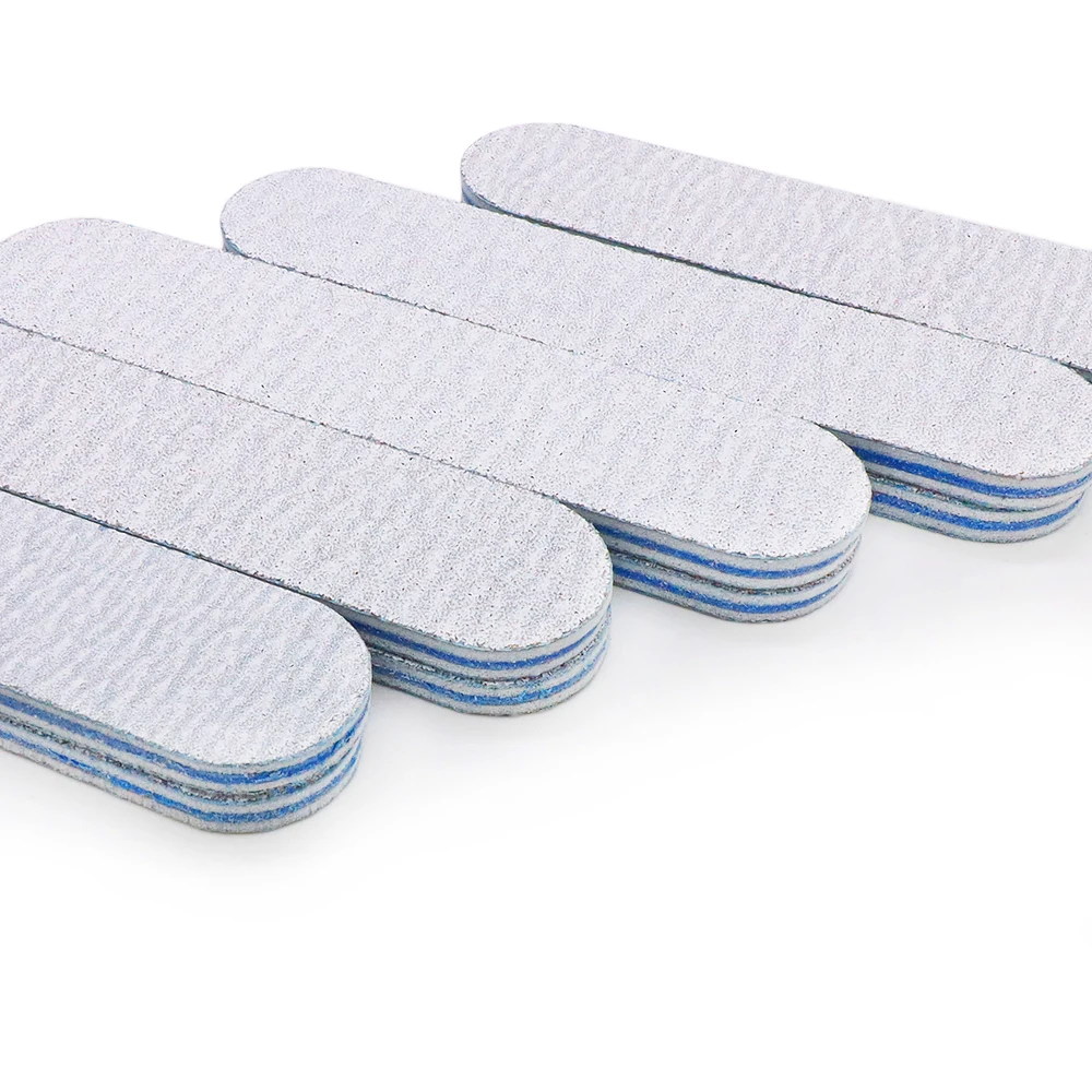 10/50 Pcs/Lot Mini Nail Files Set Trimming Nails Blue EVA Core Double Sided Sandpaper Nails Buffer File 100 180 Nail Accessories