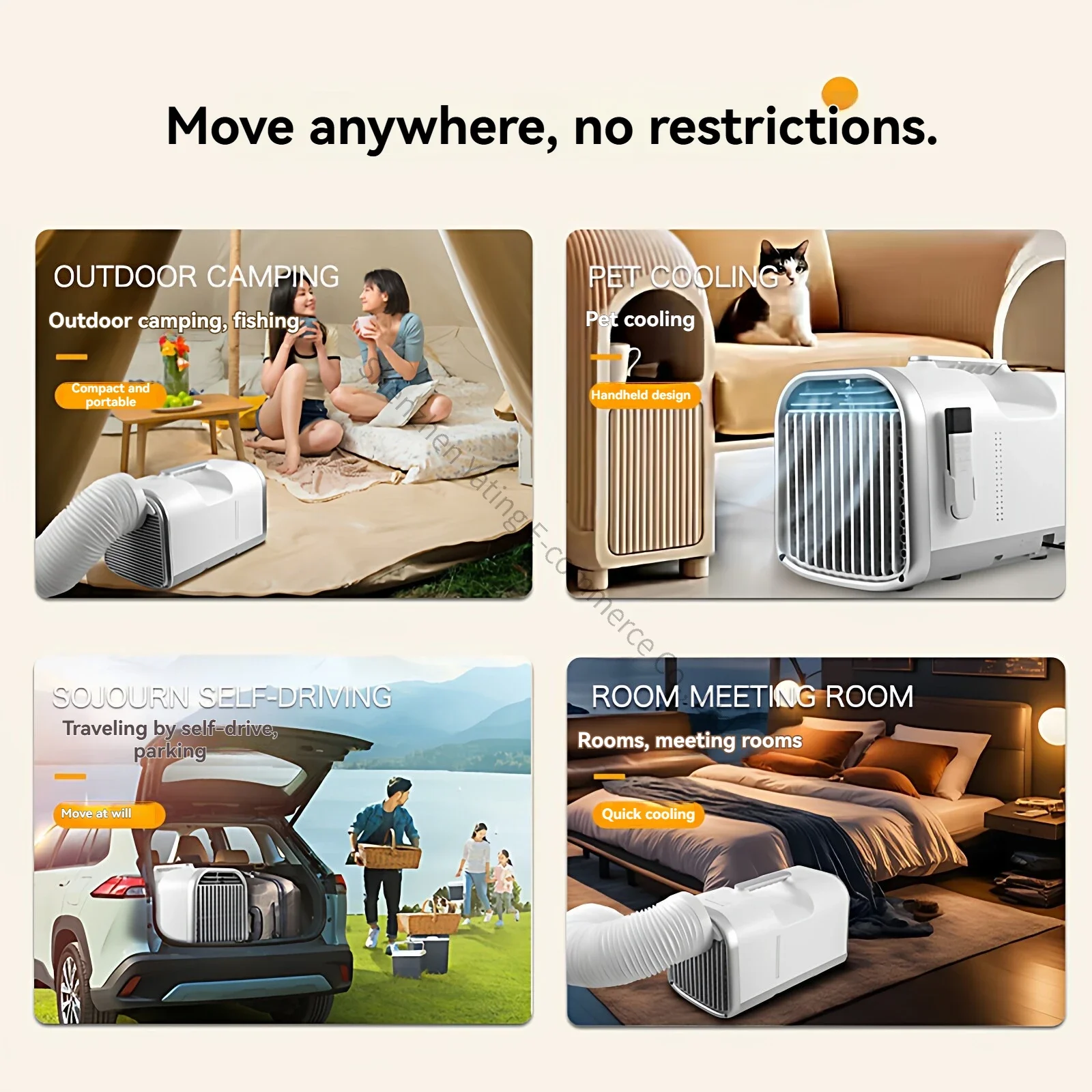 2026　Small Portable Air Conditioner Single Cooling All-in-one Machine Without External Machine Outdoor Vehicle-mounted Compresso