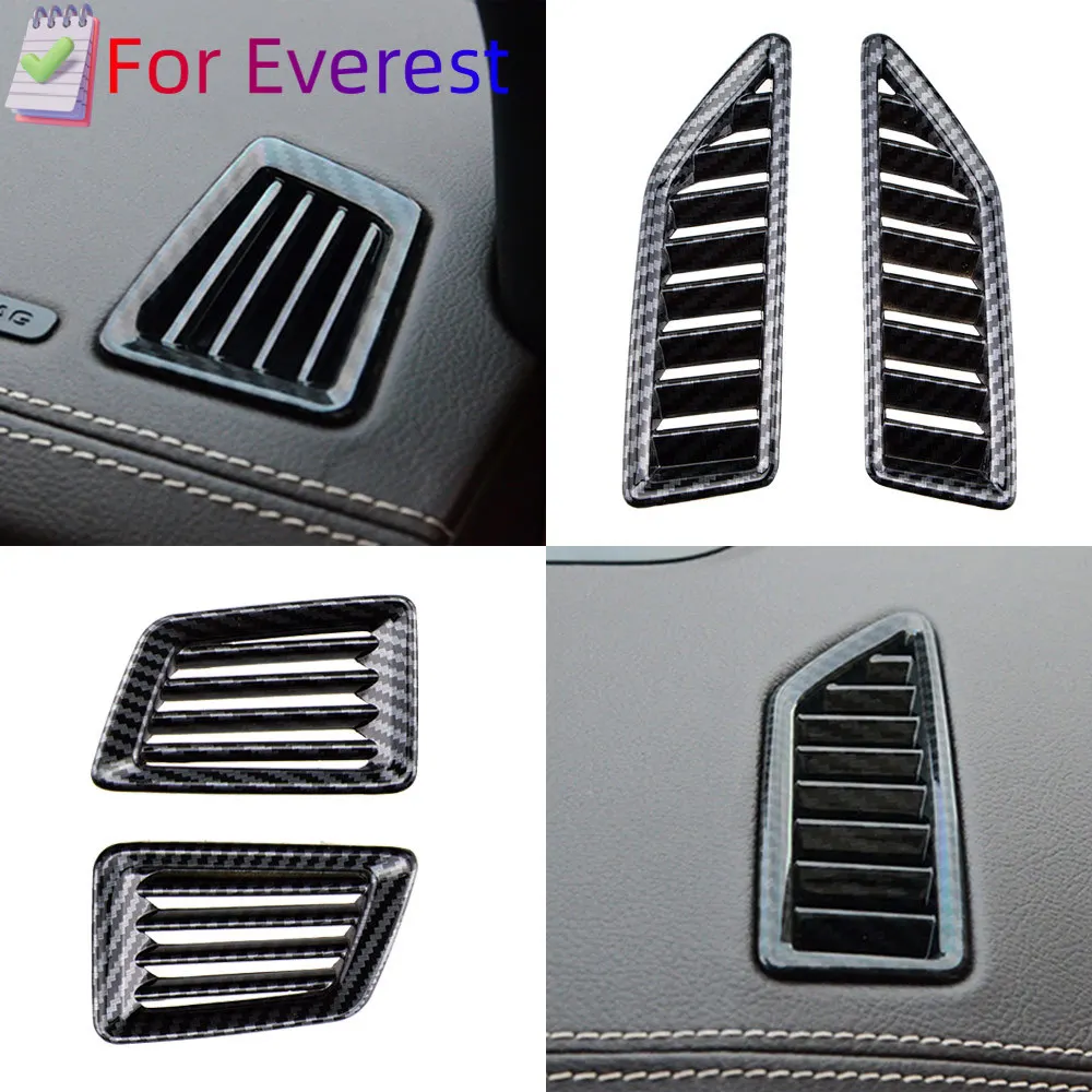 4pcs/set Carbon Fiber Car Air Conditioning Dashboard Vent Cover Trim for Ford Ranger Everest Endeavour 2015 - 2021 Accessories