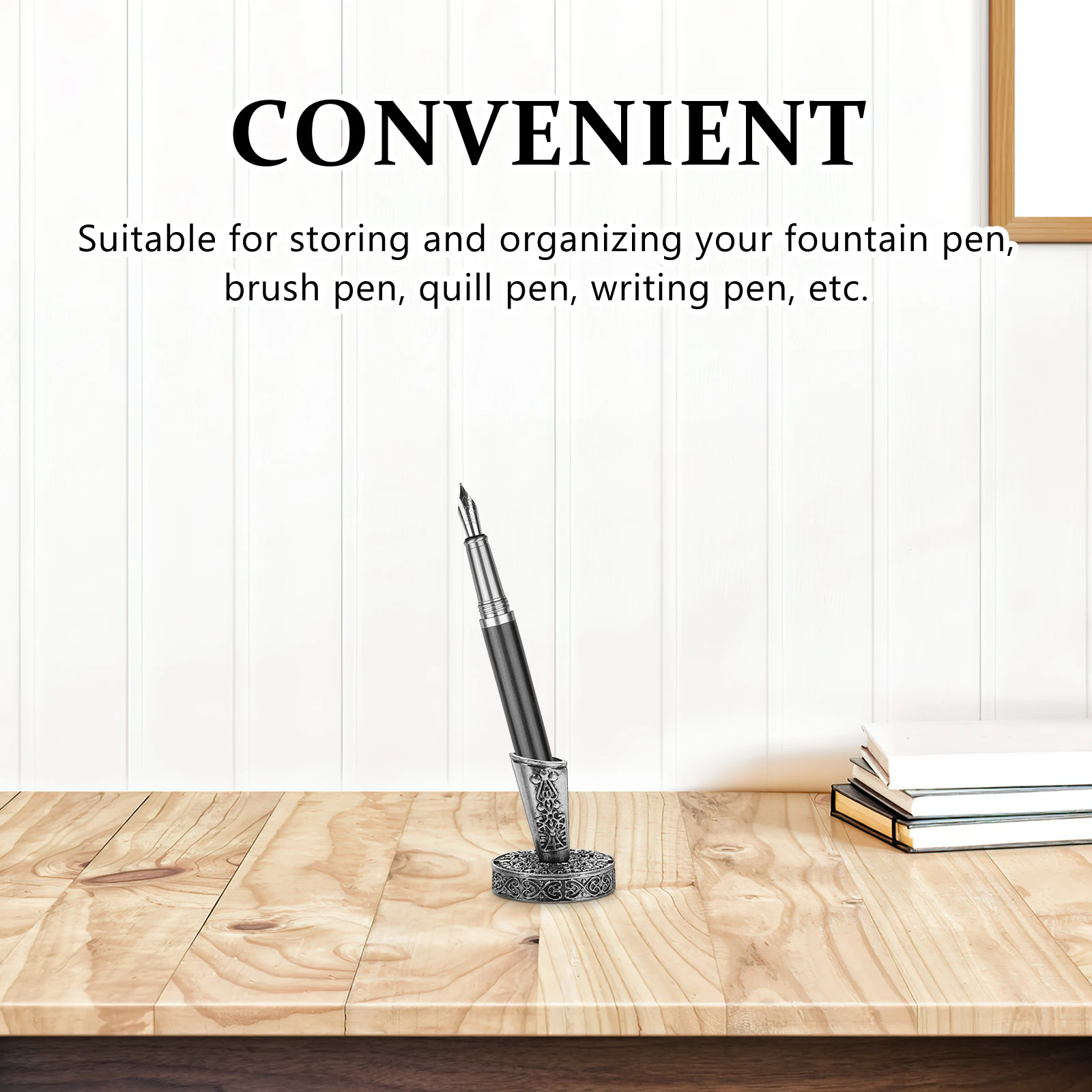 Vintage Metal Single Pen Holder Retro Desk Pen Stand Ink Pen Base Calligraphy Pen Holder For Home Study Student Gift