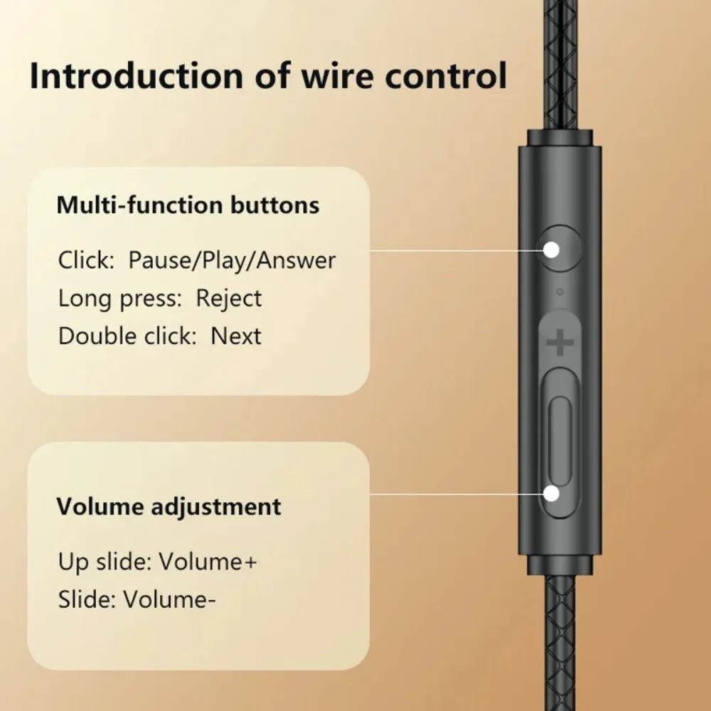 Słuchawki przewodowe do gier KEBIDUMEI z mikrofonem, dźwięk HiFi Surround, słuchawki douszne 3.5mm Type C do muzyki i gier — zdjęcie produktu 6