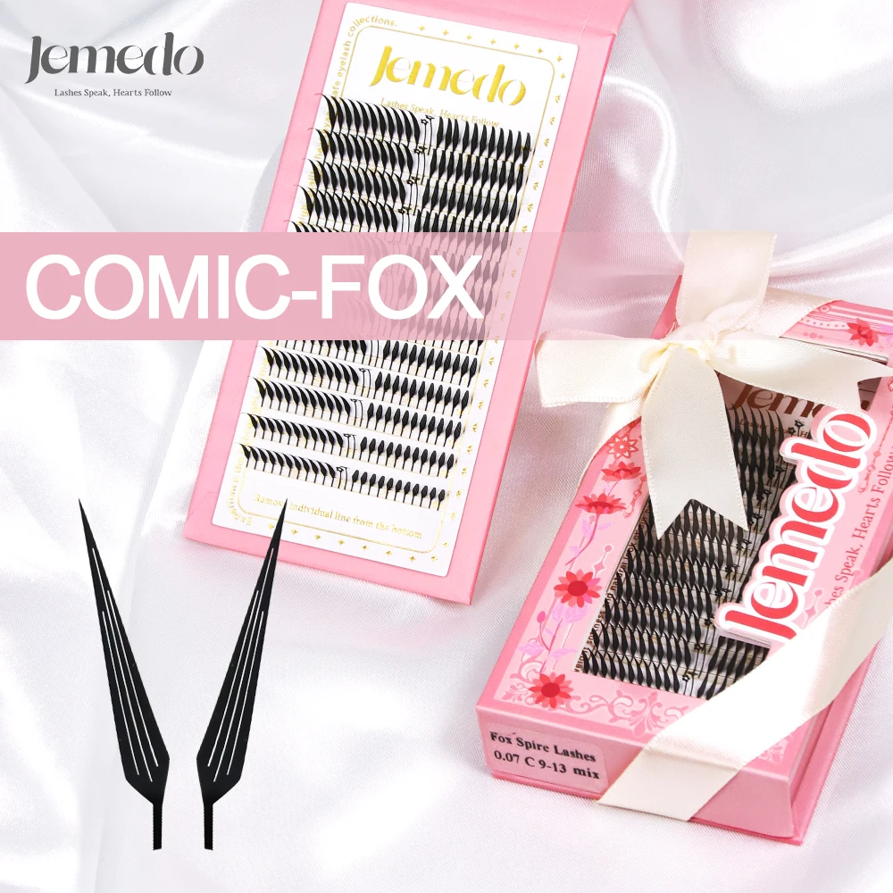 

JEMEDO Comic Eyelashes Narrow Spire Eyelash Extensions Feather Lightweight Lashes Extension Anime Clusters Manga Style Lash