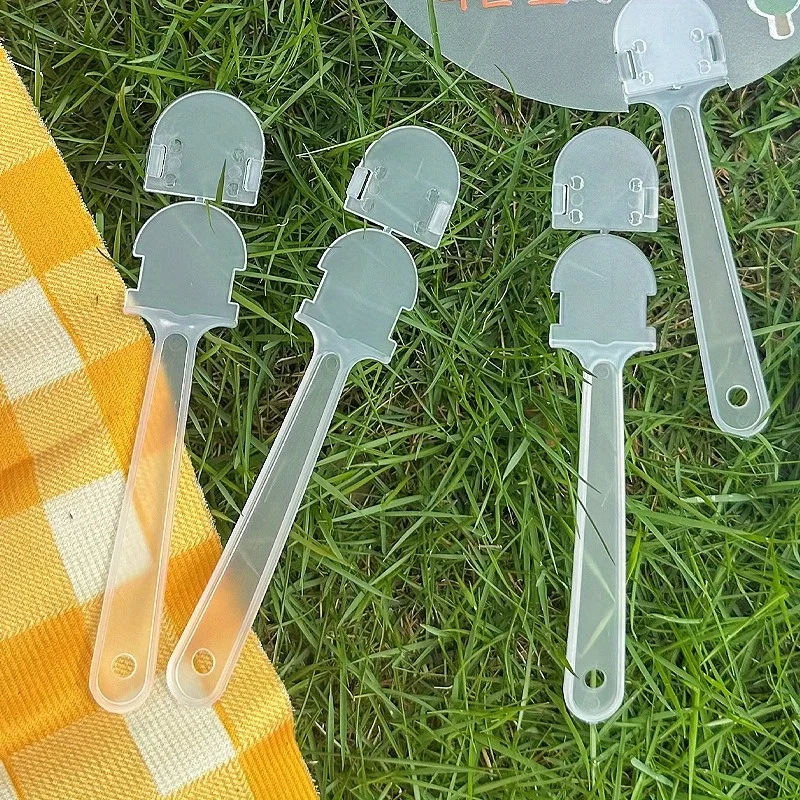 10Pcs DIY Blank Fan Handle Set, Transparent Plastic Hand Fan Handles, Blank Fan Sticks for Graffiti, Handmade Projects & Art Des