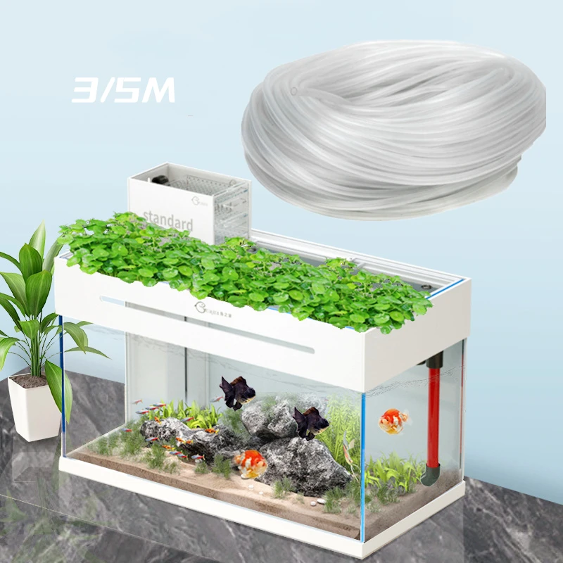 3/5M Silicone Oxygen Pump Hose 4 Inner Diameter Water Pump Tube Clear Fish Tank Air Compressor Aerator Pipe Aquarium Accessories