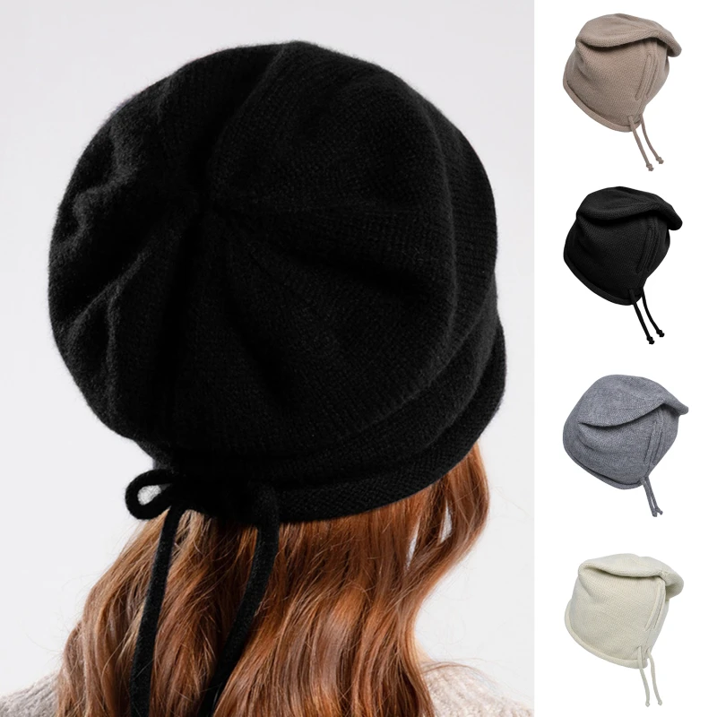 Fashion Bonnet Hat For Men And Women Acrylic Style Knitted Solid Color Acrylic Style Casual Soft Turban Hats Hip Hop Beanie 2024