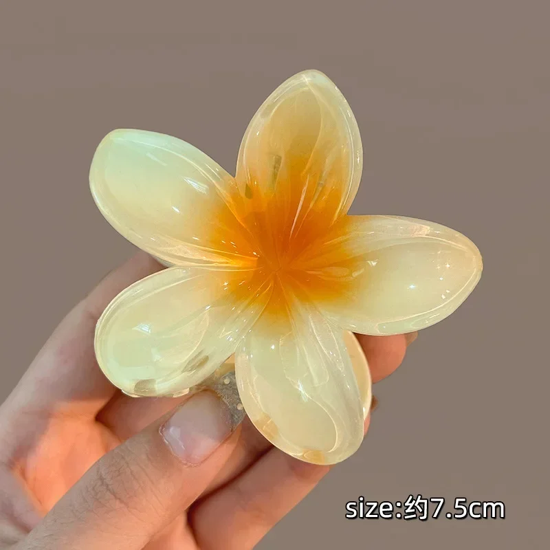 Artiglio per capelli con fiore di giglio per le vacanze al mare bohémien Fermaglio per capelli dolce per le donne Artigli floreali Accessori per ragazze alla moda Regalo