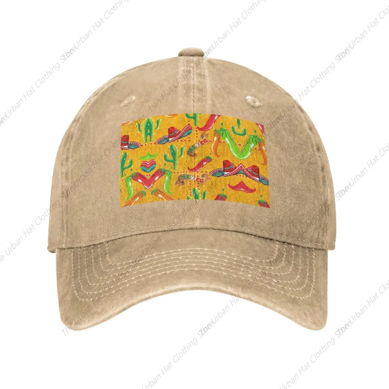 Cactus Hat and Chili Pepper Print Unisex Hats Personalized Baseball Cap Adjustable Outdoor Caps Trucker Hats for Man Woman