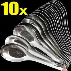 10/5/3/1pcs Stainless Steel Spoons Large Flatware Soup Rice Spoon Dessert Cake Scoops Home Kitchen Tableware Cooking Dinnerware