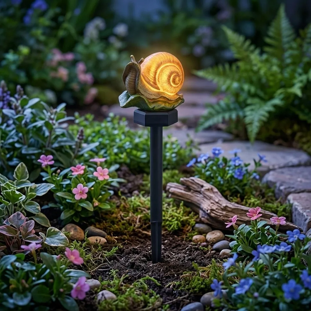 Solar Snail Garden Light Outdoor Waterproof Resin Lawn Lamp For Yard Pathway Patio Decoration Home Decor