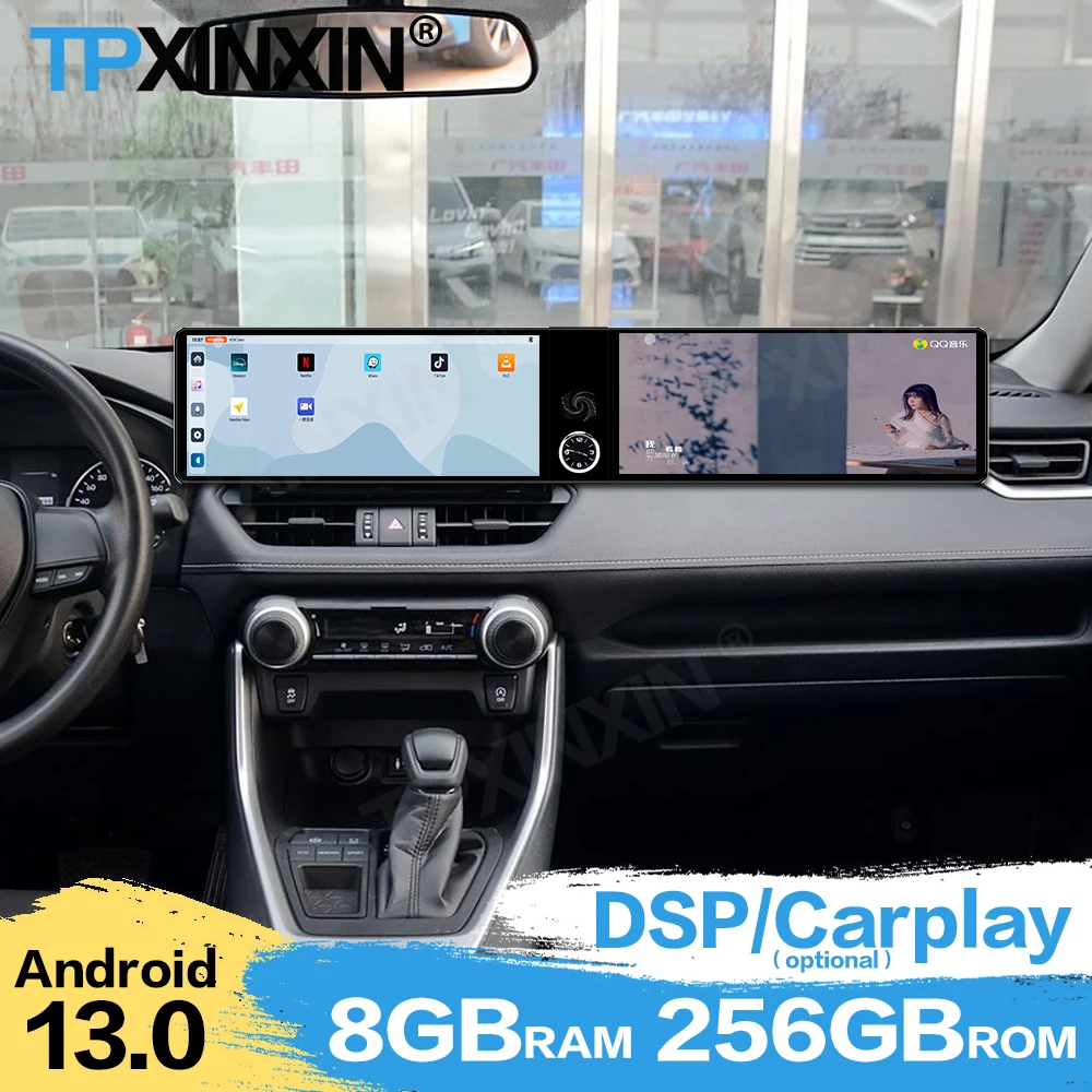 

Dual-screen Android Auto For Toyota Wildlander RAV 2020~2022 Car Radio Multimedia GPS Navigation Video Stereo Receiver Head Unit