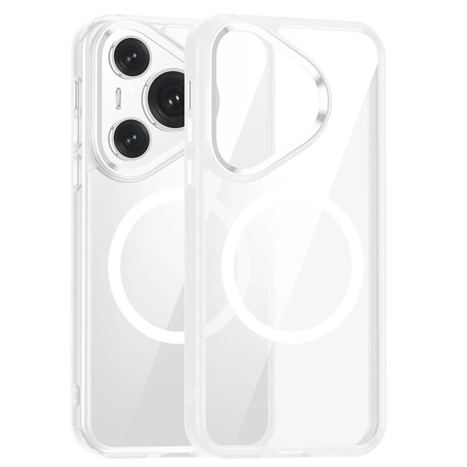 

Magnetic Case for Huawei Pura 70 Ultra/70 Pro/70, with Raised Edge Lens Protection Clear Cover Wireless Charging Phone Case