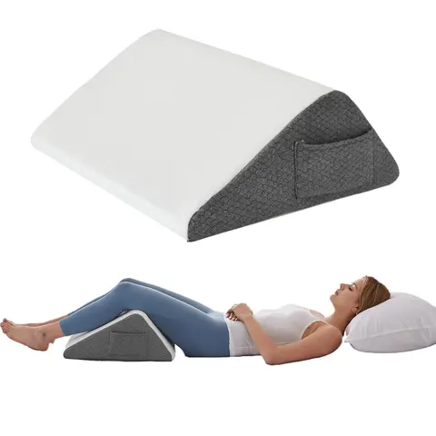 Knee Wedge Pillow, Memory Foam Leg Pillow Knee Pillow for Back Sleeping, Wedge Pillows for Legs Post Surgery