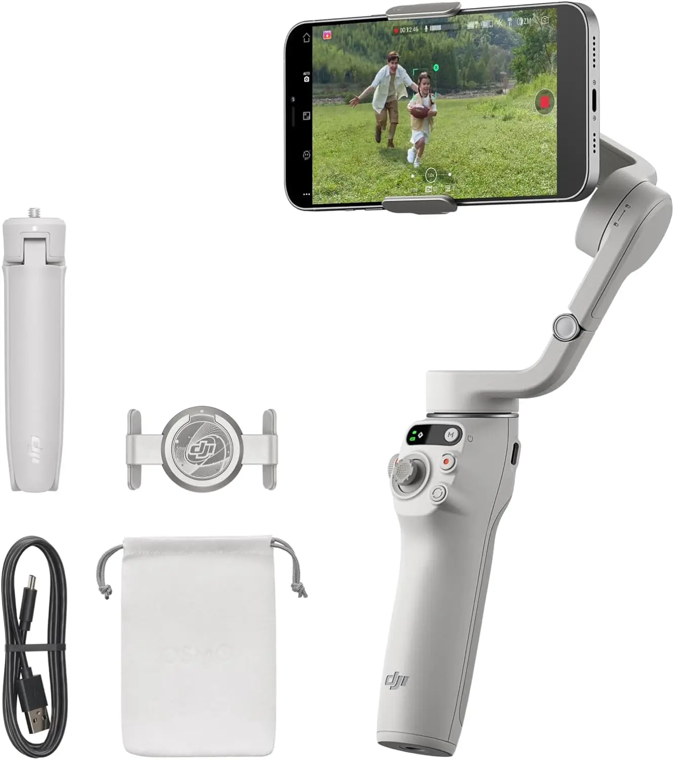 DJI Osmo Mobile 6 Gimbal Stabilizer for Smartphones, 3-Axis Phone Gimbal，Platinum Gray