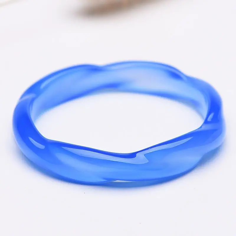 

Blue marrow bracelet primary color ice twist agate female ice transparent moist jade bracelet girl sweet