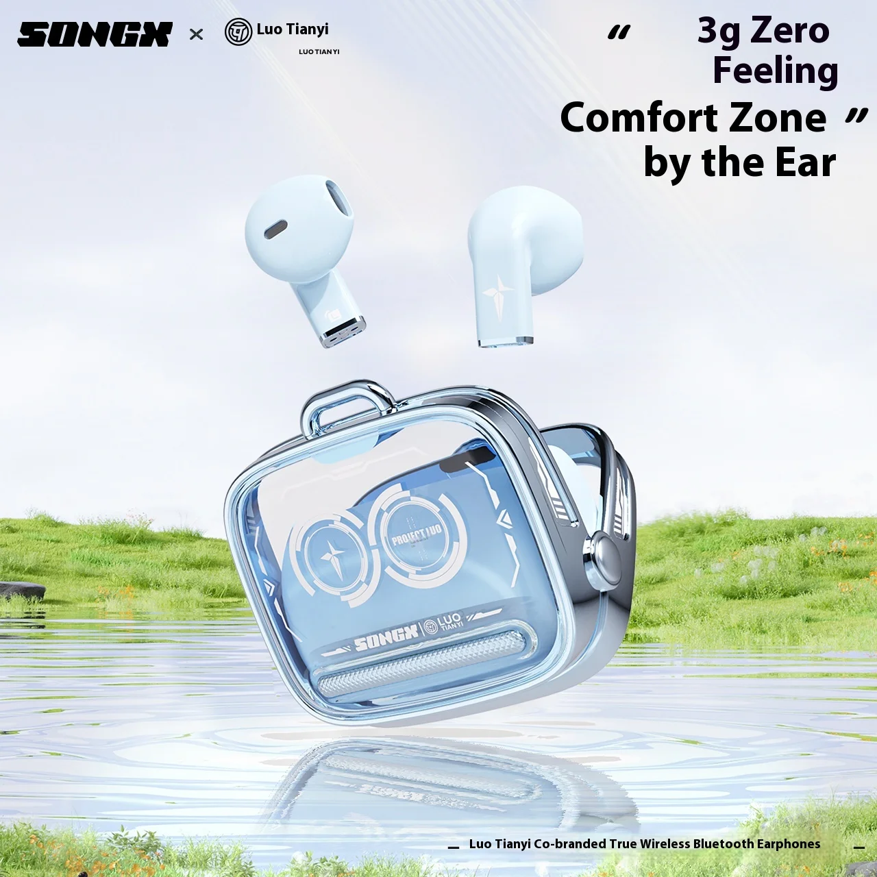

Luo Tianyi Official Anime Bluetooth Earbuds TWS Handbag Style Charging Case Semi In Ear ANC Sweatproof Low Latency Gift