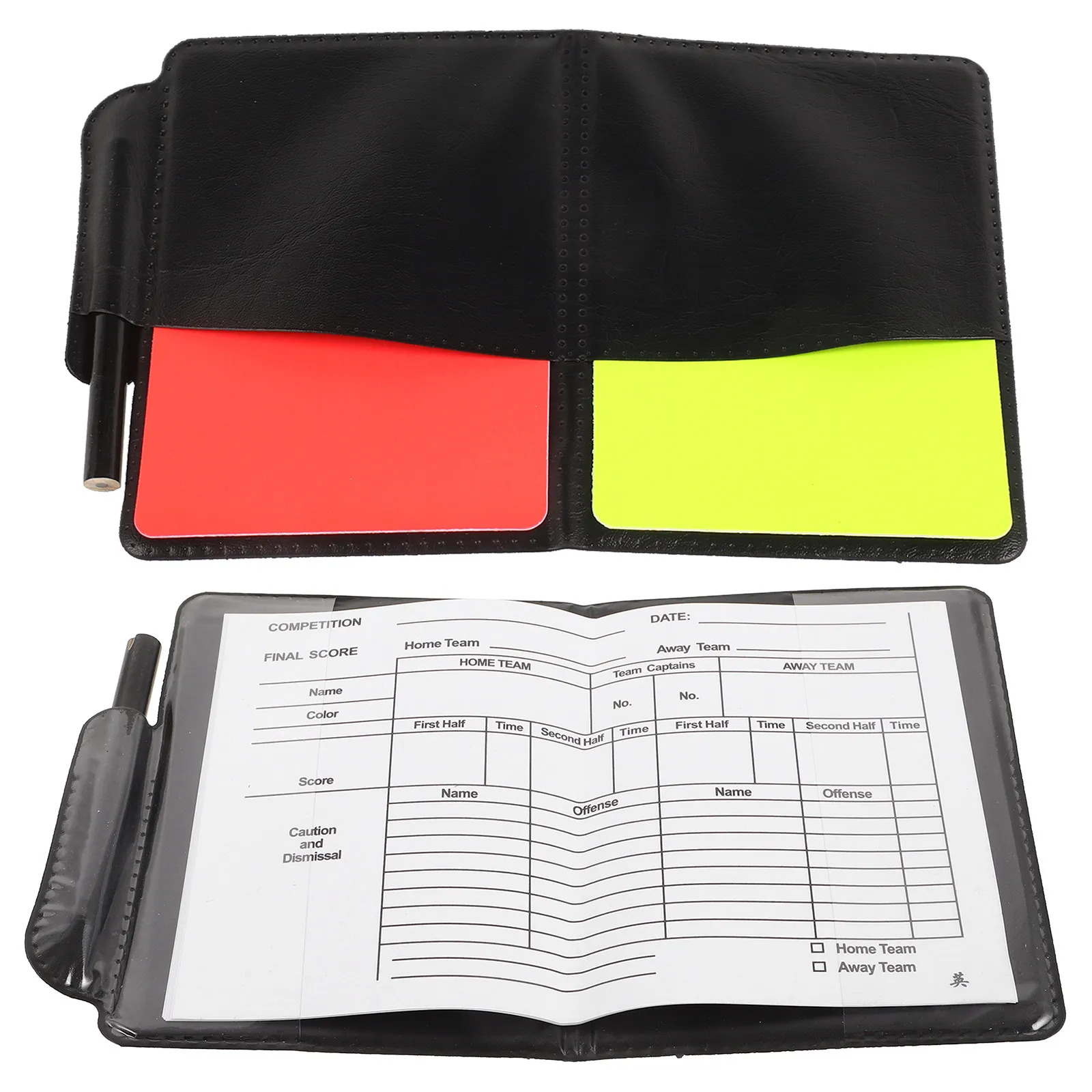 2Sets Multi Function Referee Kit Soccer Football Red Yellow Cards Notepad Pen Stylish Case Portable Match Supply Tournament