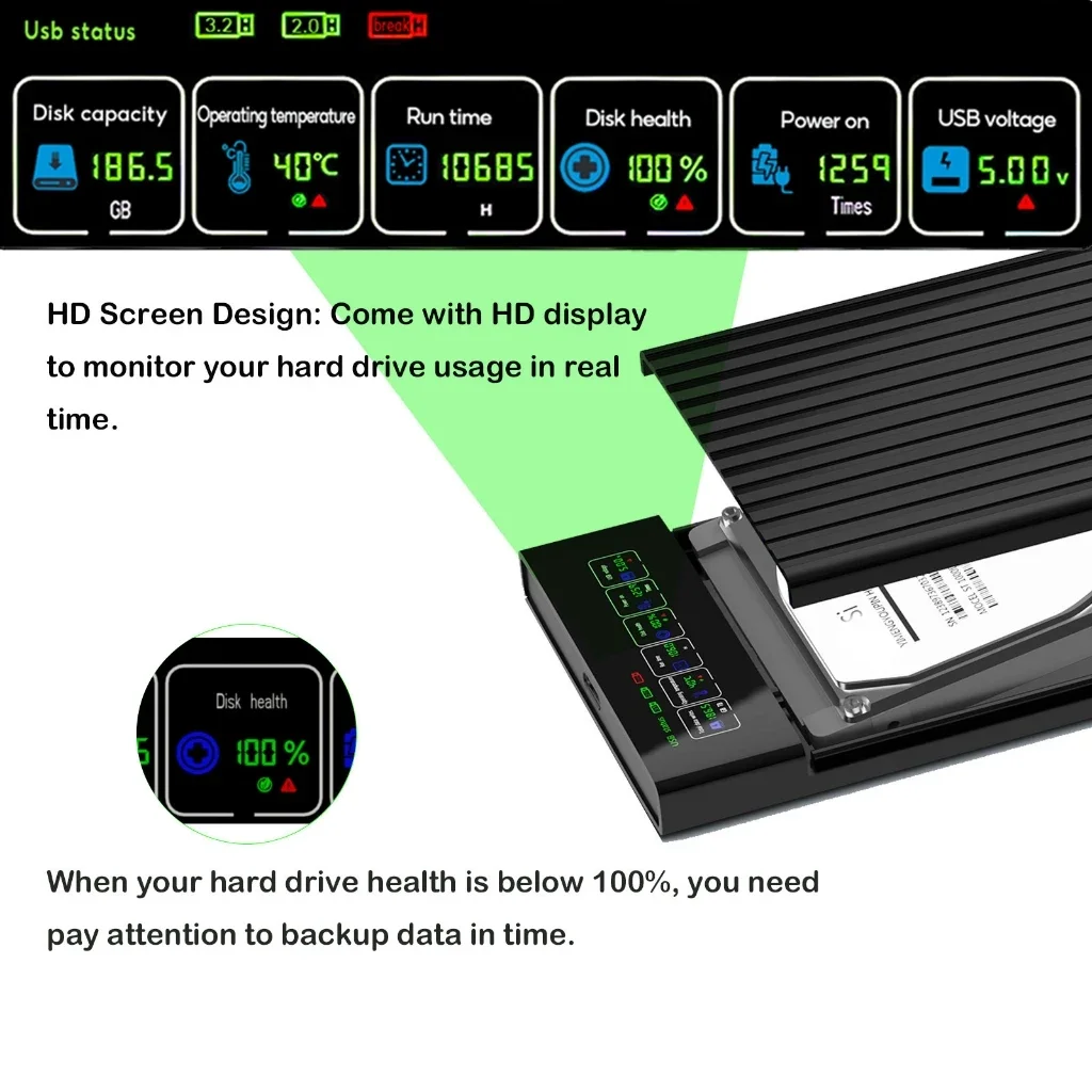 HDD SSD Case 2.5 inch SATA Box USB 3.1 HDD Enclosure 6Gbps Mobile Hard Drive Cases For PC