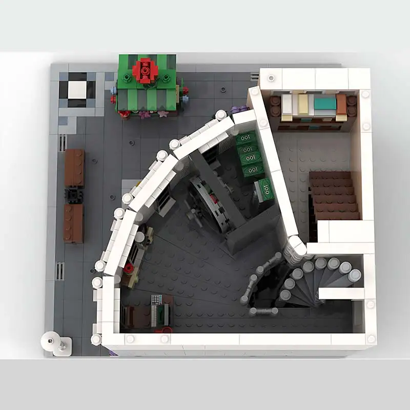 Collectie Serie Berkenbank Bouwstenen Model Stad Boogvormige Architectuur High-tech Bakstenen Speelgoed Kinderpuzzel Cadeau