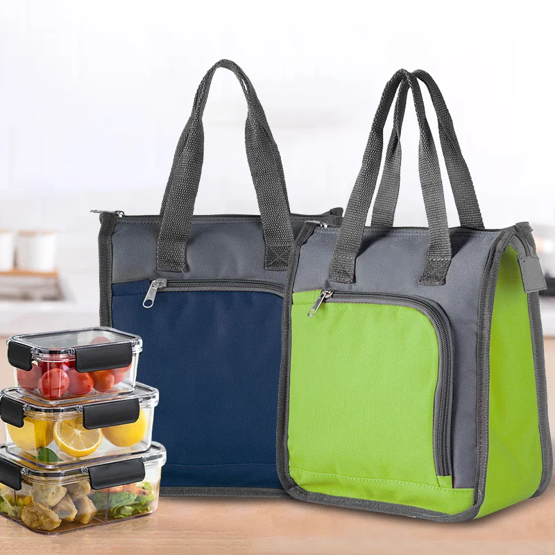 1PC Outdoor Portable Insulated Bag Oxford Cloth Handheld Lunch Box Bag Camping Lunch Bento Box Travelling BBQ Picnic Supplies