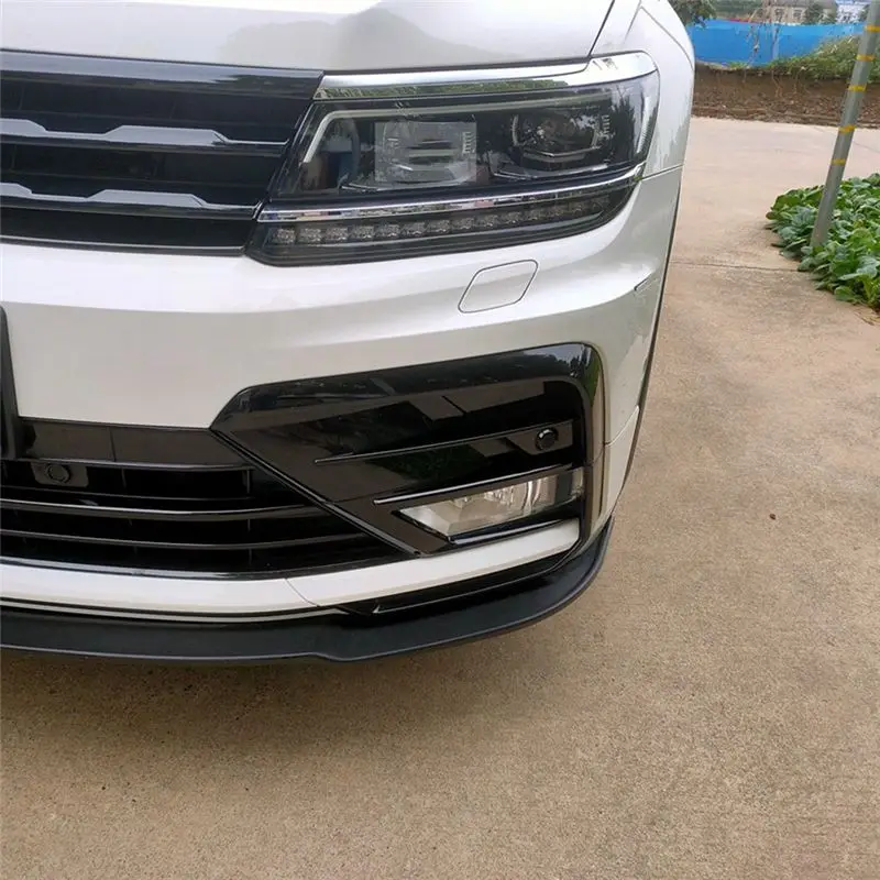 #87O Glossy Black Under Front Center Grille Fog Light Cover Trim for VW,Front Grille Trim,(ABS)