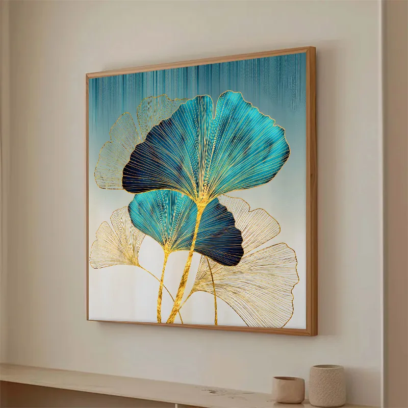 Зеленые листья гинкго, белые цветы, цветочный постер, картина на холсте, настенное изображение для гостиной, украшение дома, Cuadros Зеленые листья гинкго, белые цветы, цветочный постер, картина на холсте, настенное изображение для гостиной, украшение дома, Cuadros