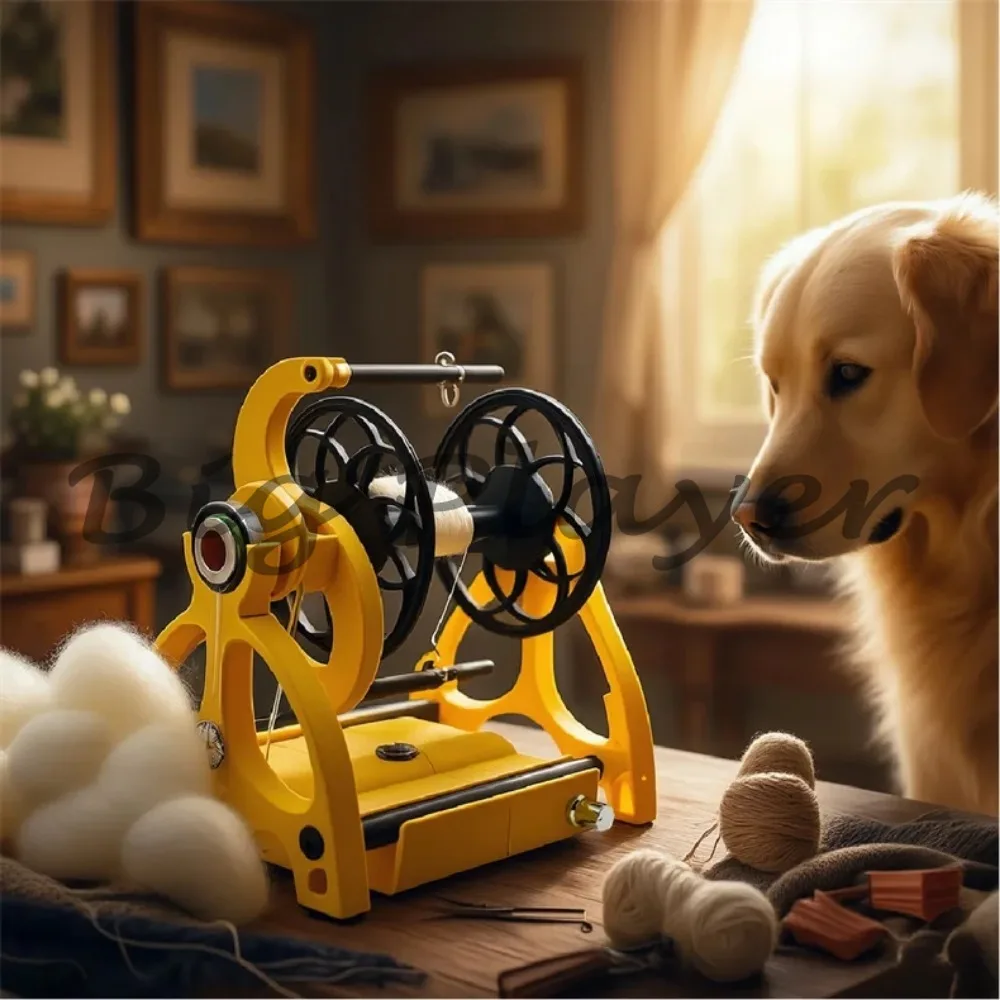 12V Mini Spinning Electric Household  Wheel Wool Fibre Yarn Winding Machine Carbon flywheel arm tool for wool cotton silk fibers