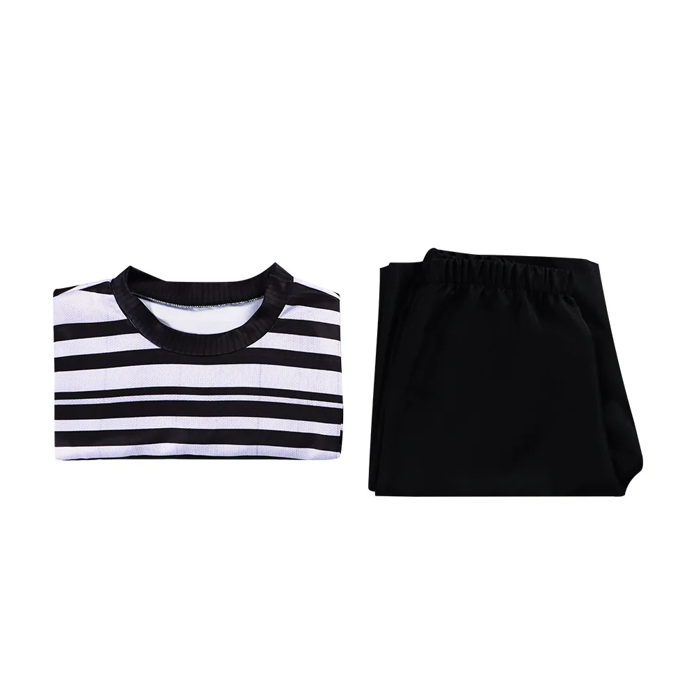 Venerdì fratello più giovane Cosplay Pugsley Addams Costume Cosplay Top a righe pantaloni abiti Costume da festa di carnevale per uomo ragazzi