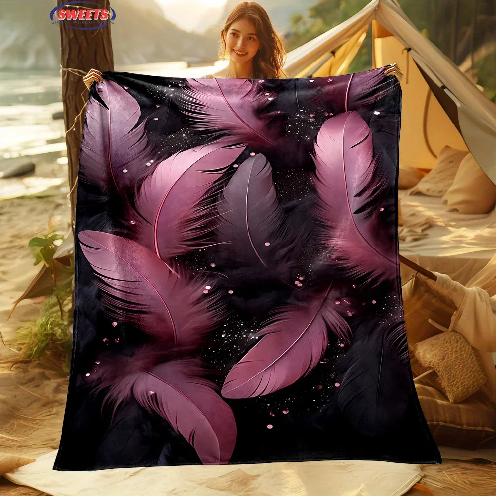 

Hot Selling Products Recommended! Feather Blanket, Fine Workmanship, Machine Washable, Home Office Nap Blanket for Four Seasons