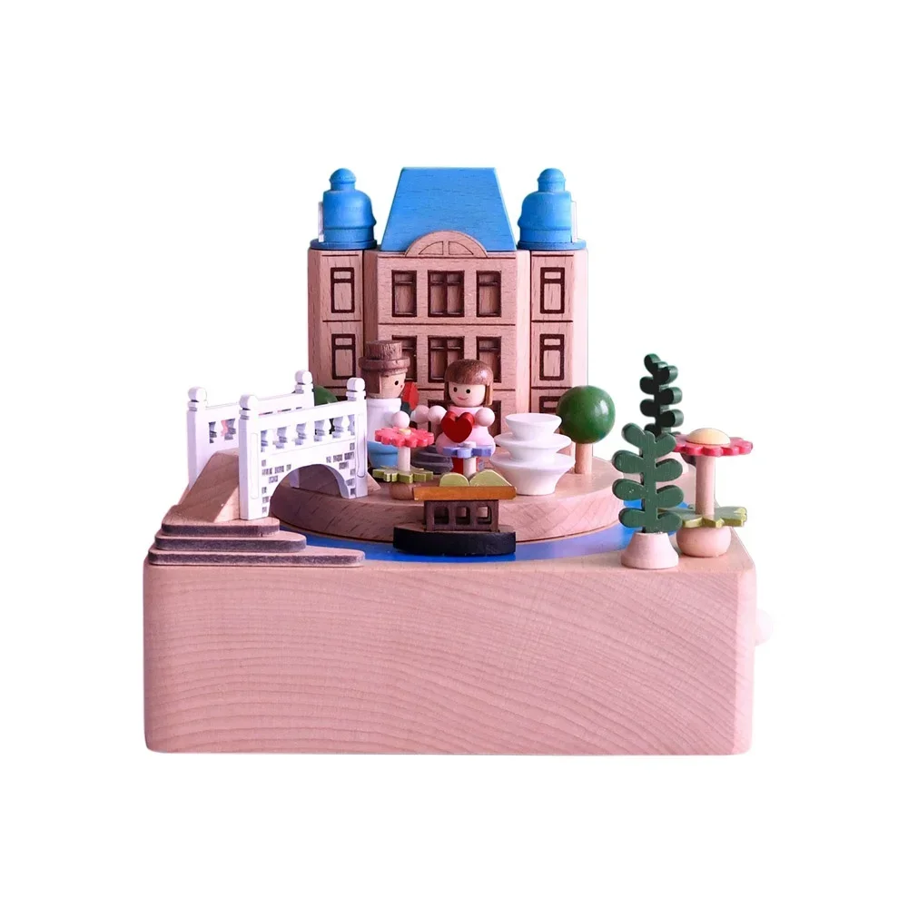 Оптовая популярная романтическая Венецианская водная городская плавающая лодка музыкальная шкатулка на День Святого Валентина