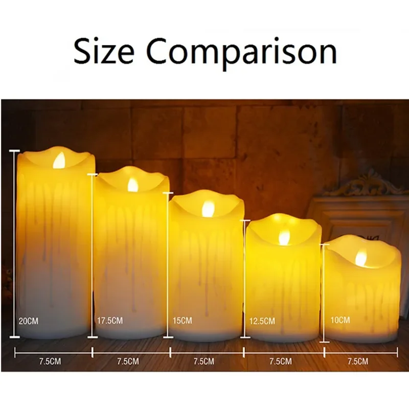 Dekoracje świąteczne Bezpłomieniowe LED Elektryczne Migoczące Świece Podgrzewające Świece Led Battery Power Candles Shaking Swing Candle Light