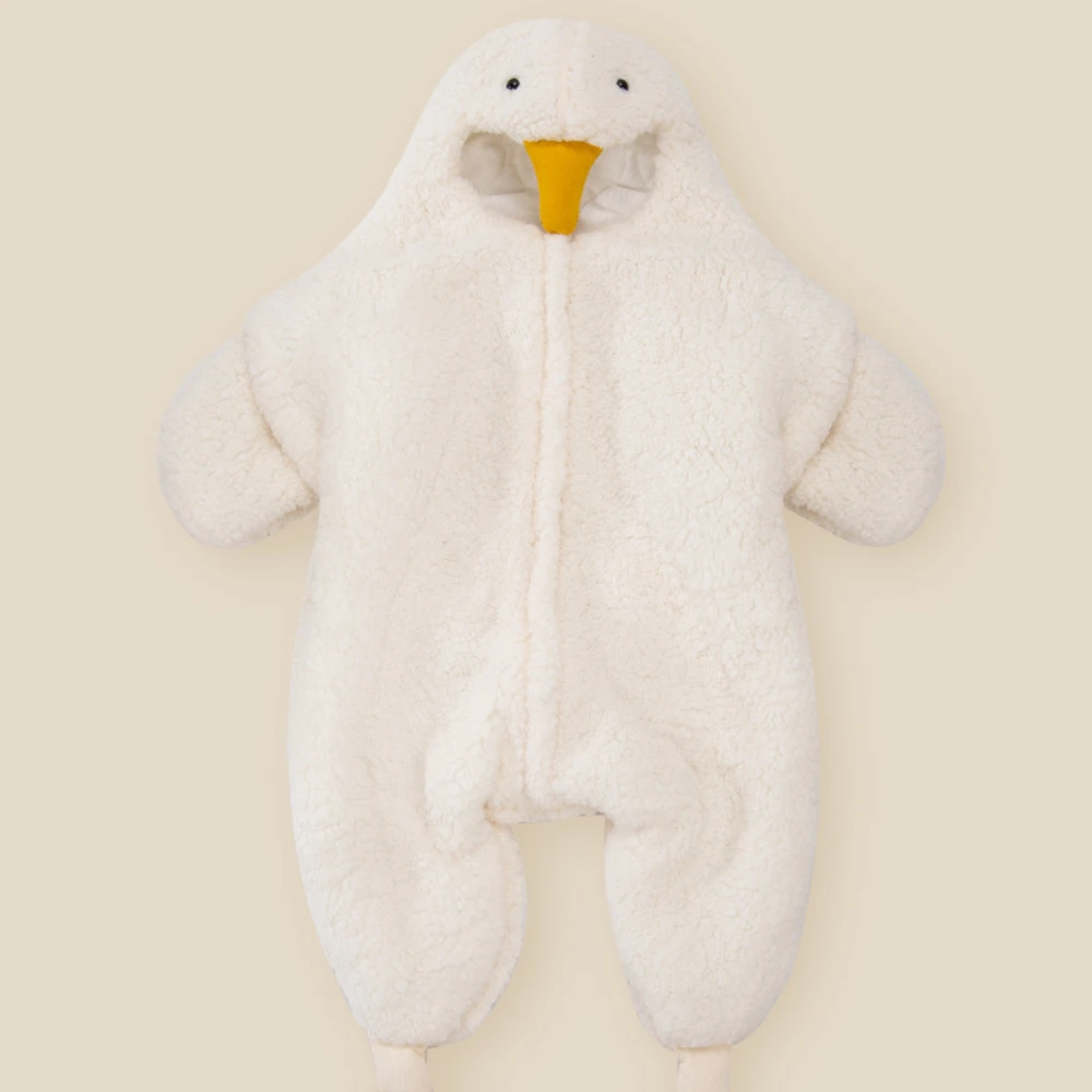 Baby Bunting body, White Goose Cute Style autunno e inverno Warm Skin Friendly body, regali di festa per neonati 0-6 mesi