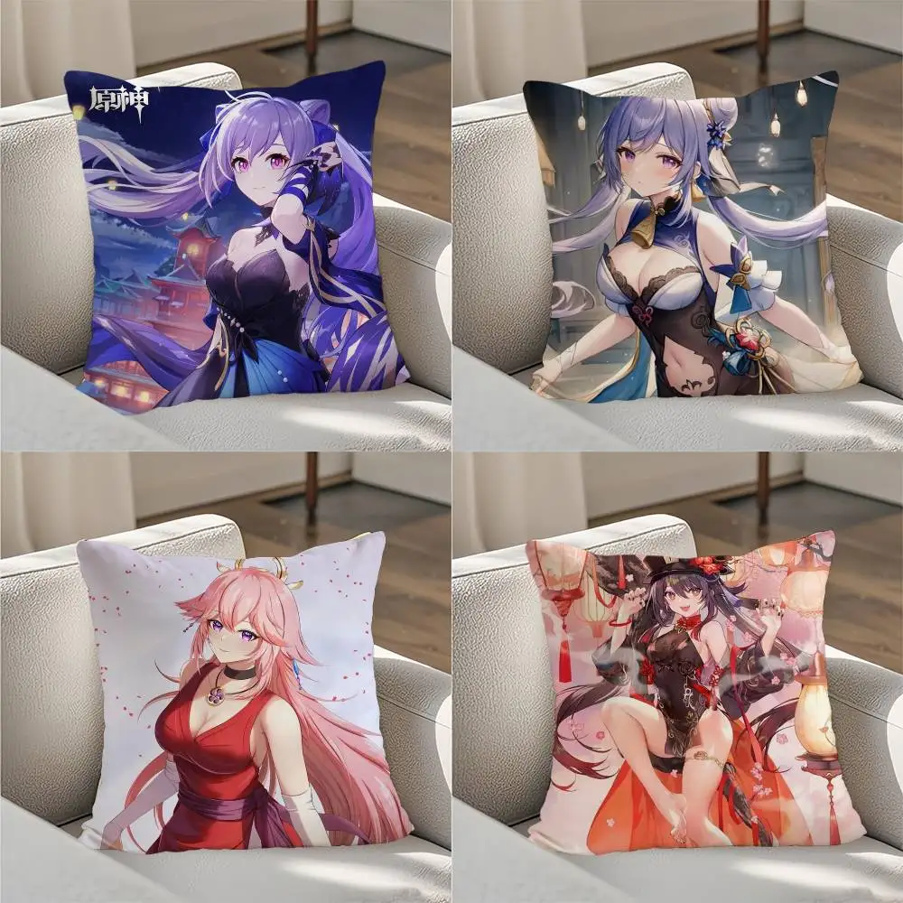 

Genshin ImpacT Pillow Case Luxury Double-sided For Car Pillows 45x45 Cushions Cover Home And Decoration Sofa Pillowcase 50x50