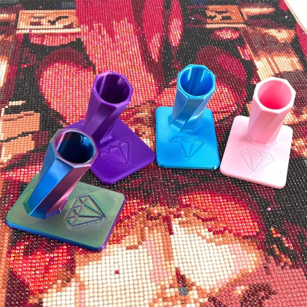 3D Printed PLA Diamond Painting Pen Holder Angled Pen Slot Diamond Pattern Painting Stylus Stand Stable Square Base