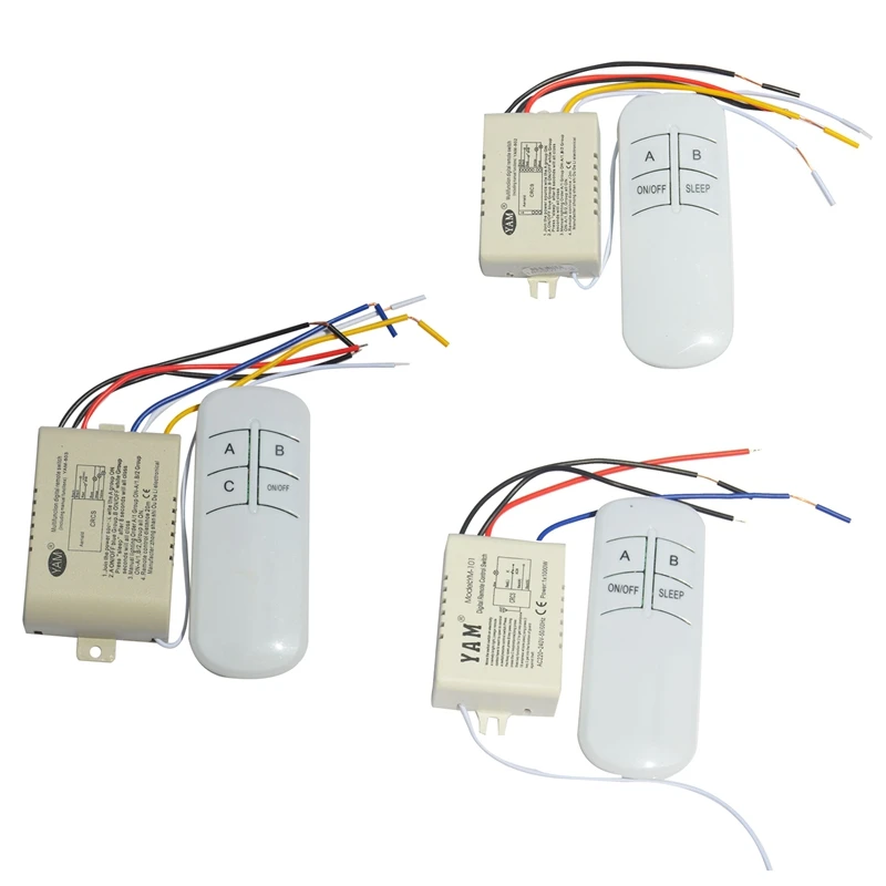 AEE7-Wireless ON/OFF 220V Lamp Remote Control Switch Receiver Transmitter Controller Lamp Home Replacements Parts