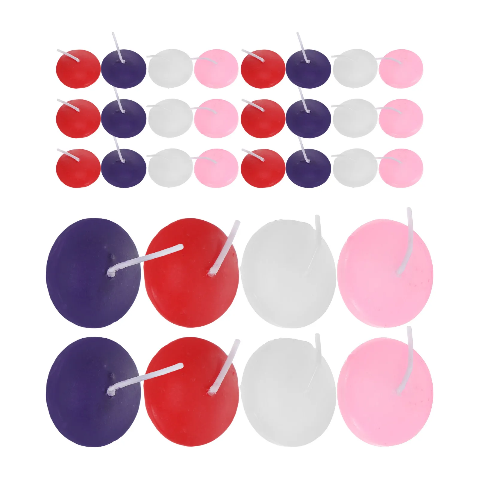 40 шт. 1,5-дюймовые разноцветные плавающие свечи для бассейна, без запаха, для свадеб, романтических украшений столов и использования в чашах