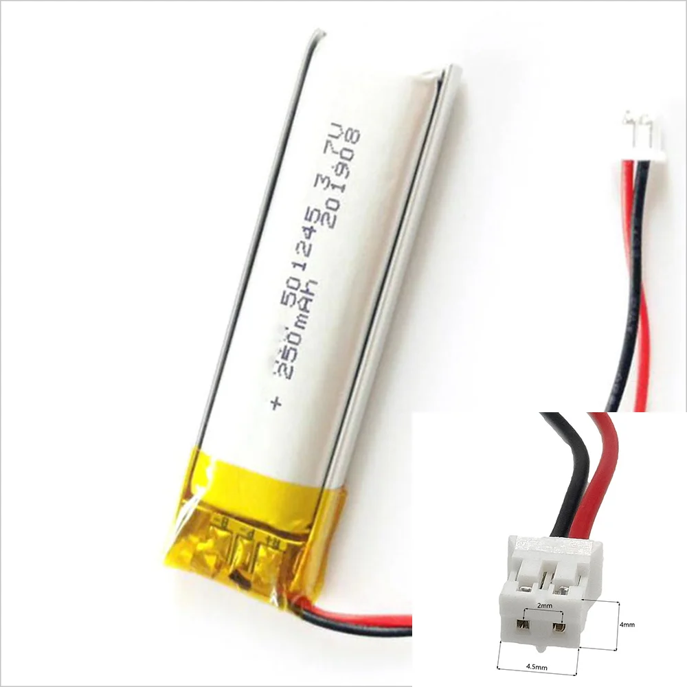

Rechargeable 3.7V 250Mah 501245 Polymer Ion Battery For MP337 CHARGING TREASURE POWER ELECTRIC TOYS DVD MOBILE POWER