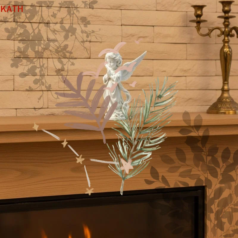 3D Printed Creative Angel Wings Statue Decoration Sweet Guardian Angel Figurine Girl Sculpture Office