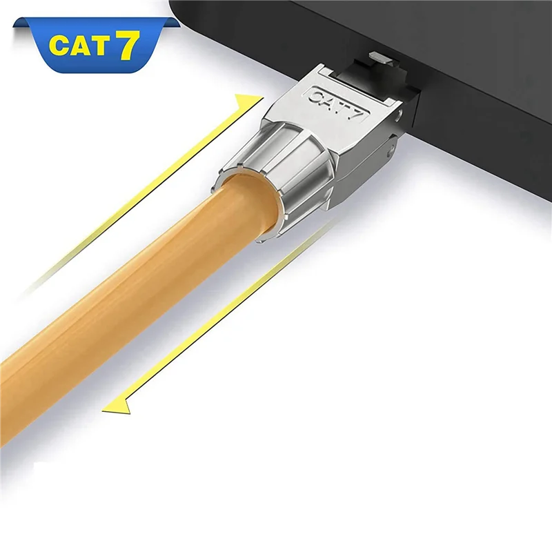 6 Pcs For RJ45 CAT7 Connectors Tool Free Shielded Toolless Modular Network Plug For Installation Cable