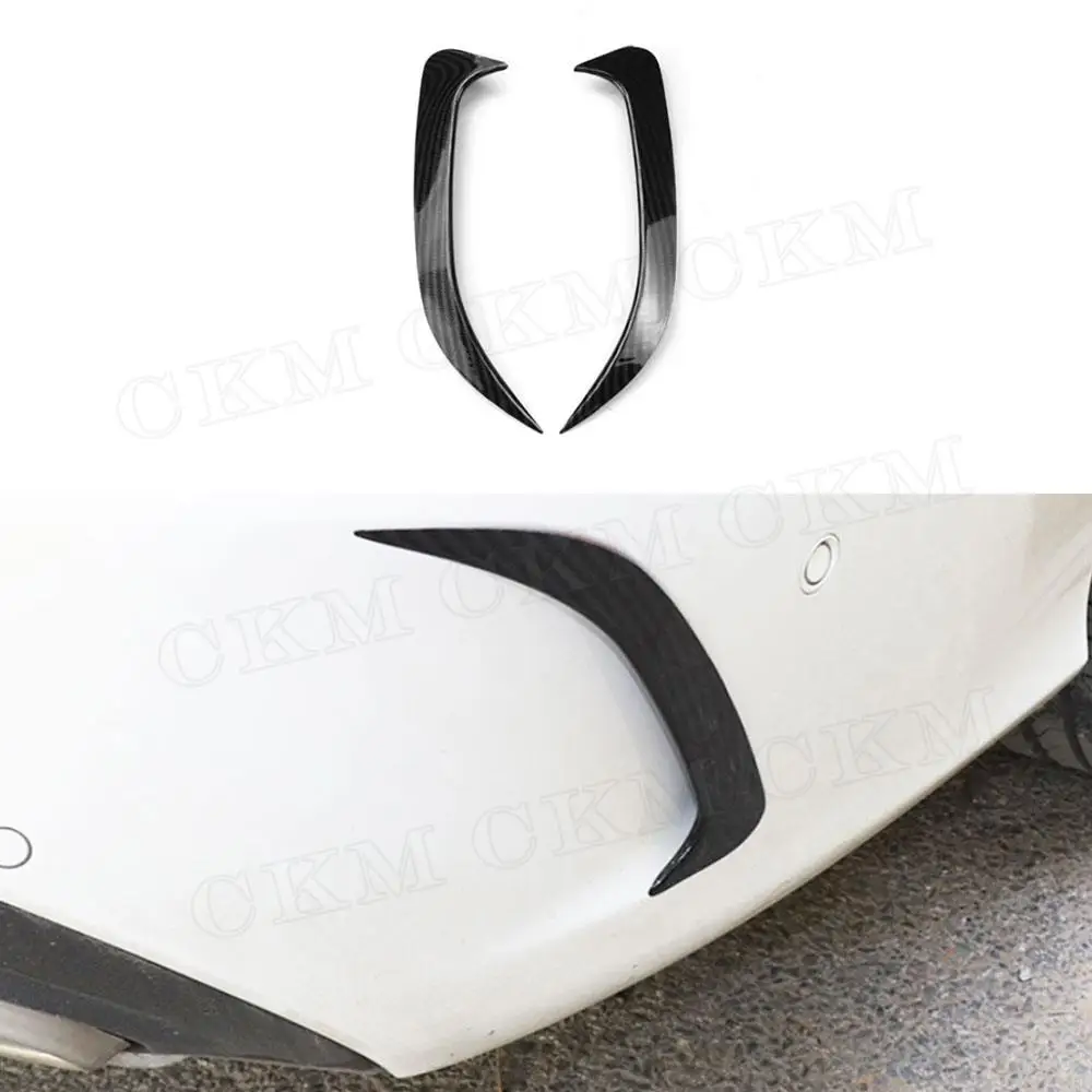 

ABS Gloss Black Rear Bumper Fins Canards Splitters for Mercedes Benz C Class W205 C180 C200 C300 C63 AMG Sedan 2015-2021