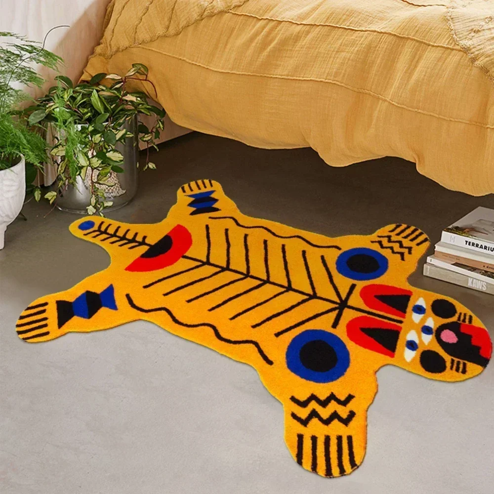 

Carpet in The Living Room Irregular Tiger Rug Creative Art Rugs Comfortable Soft Rugs for Bedroom Irregular Rug Coffee Table Mat