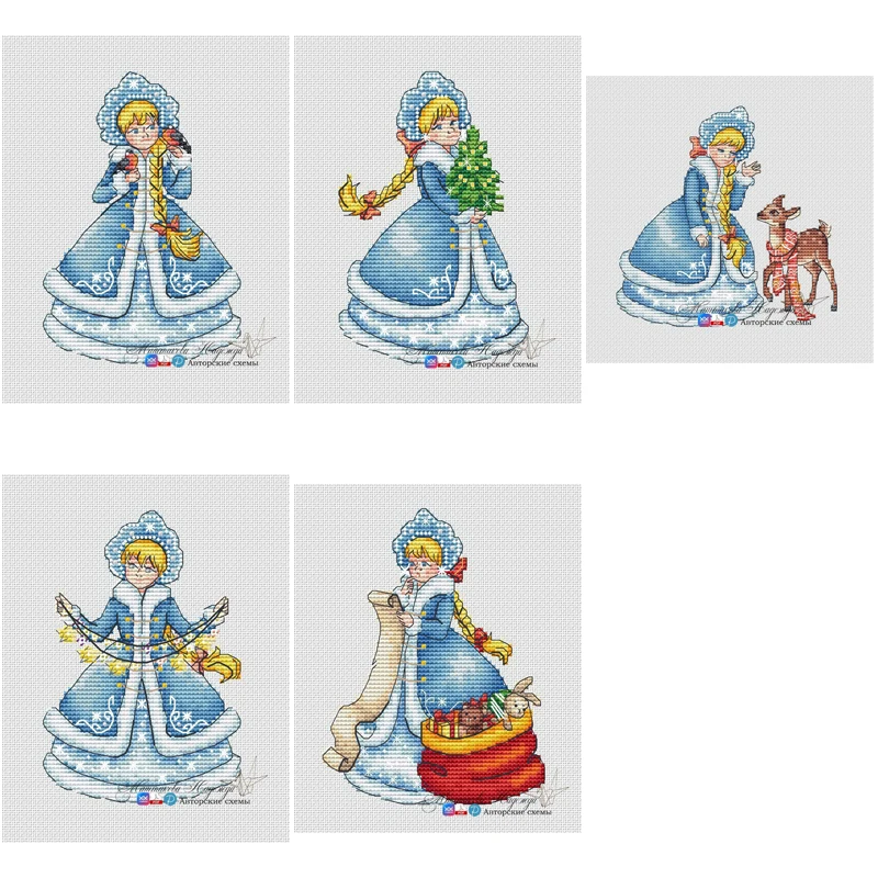 

Снежная девушка 18ct 14ct 22ct хлопчатобумажная ткань хлопчатобумажная нить вышивка ручной работы домашние наборы для вышивки крестом