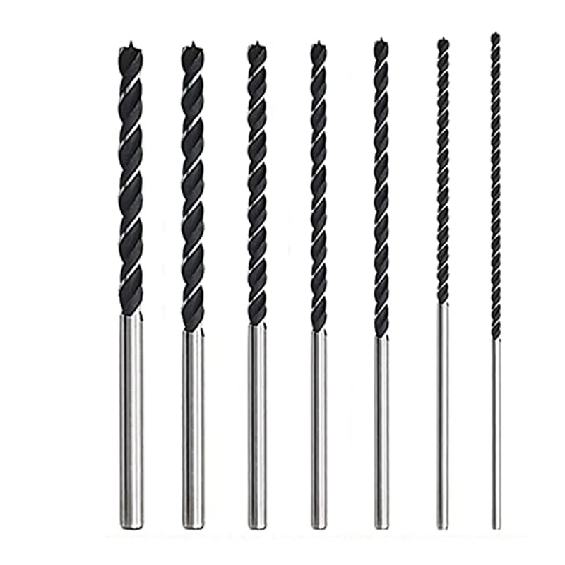 DTA5 14Pcs Extra Long Wood Drill Bit Set, 12 Inch 300mm, Spiral Drill Bits for Woodworking, HSS