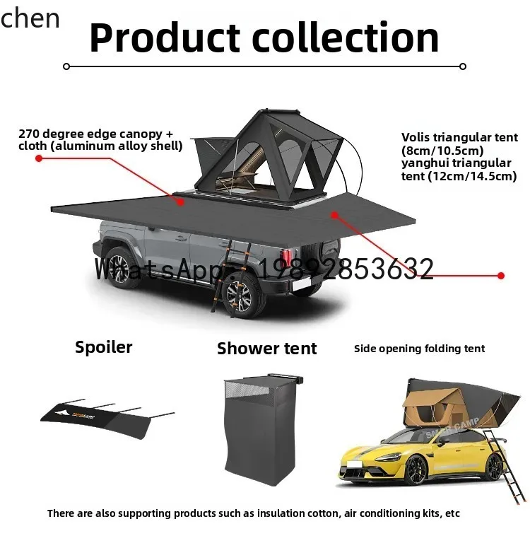 ultra-thin car roof tent hard top self-driving tour explosion