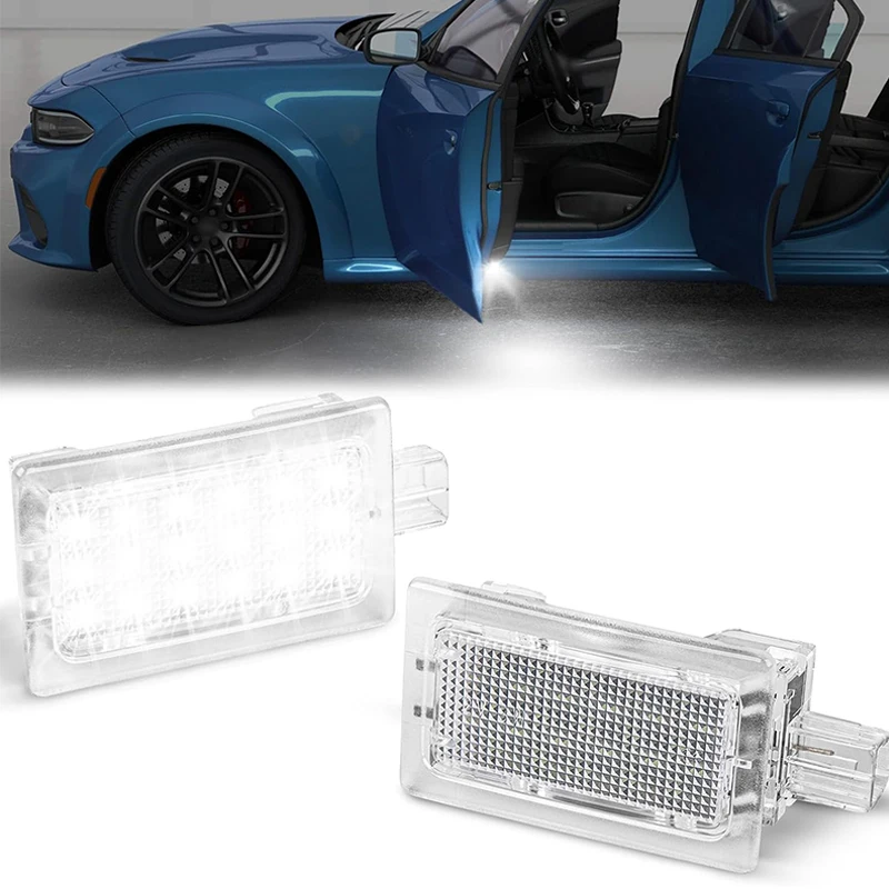 

White LED Car Door Courtesy Lights Welcome Puddle Lamps for Dodge Charger 2006-2020, for Dodge Challenger Stratus Magnum Avenger