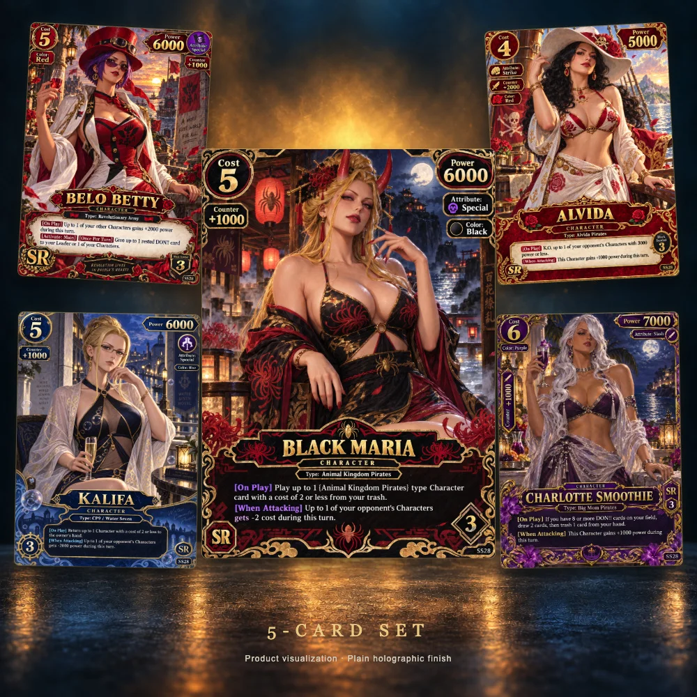 5pcs One Piece Tender Horizons Holographic Cards English Character Collectible Set 63x88mm Anime Trading Card Gift for Fans