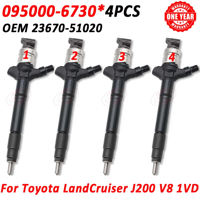 

Для TOYOTA LAND CRUISER 1VD J200 095000-6730 0950006730 CRDI Nozzle 23670-51020 2367051020 4 шт. 095000-6731 0950006731