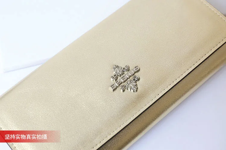 2023 New Designer Luxury Top Layer Leather Women Wallets Genuine Leather Soft Lady Moeny Bag Gold Large Capacity Long Purse 50