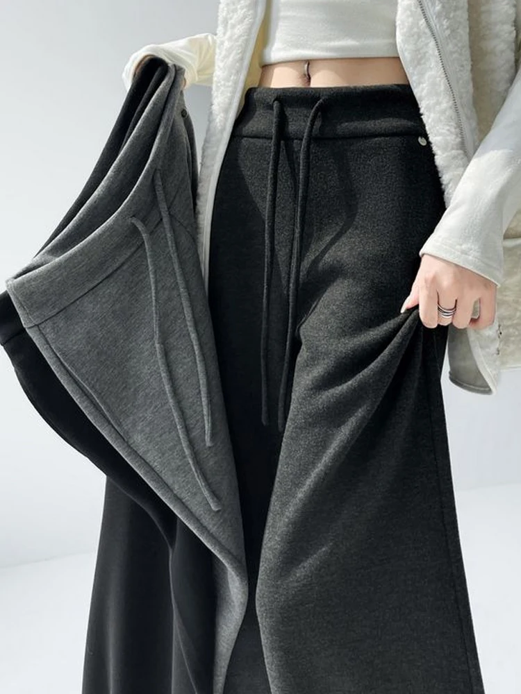 

Cashmere Sport Micro Flared Pants Women's High Waist Slimming Thickened Fleece Casual Floor-Length Pants Autumn Winter New Style