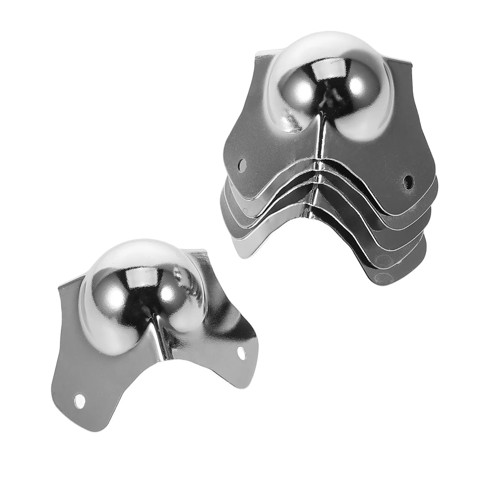 6Pcs Silver Metal Ball Corner Guards Edge Protectors Safety Universal for Furniture Cabinets Amplifiers Table Speakers view 5